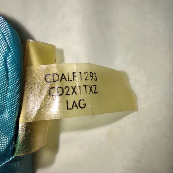 CALVIN KLEIN TEAL SLEEVELESS DRESS, PLEATED NECKLINE, OVERLAPPING SKIRT PANELS 6 - Picture 11 of 11